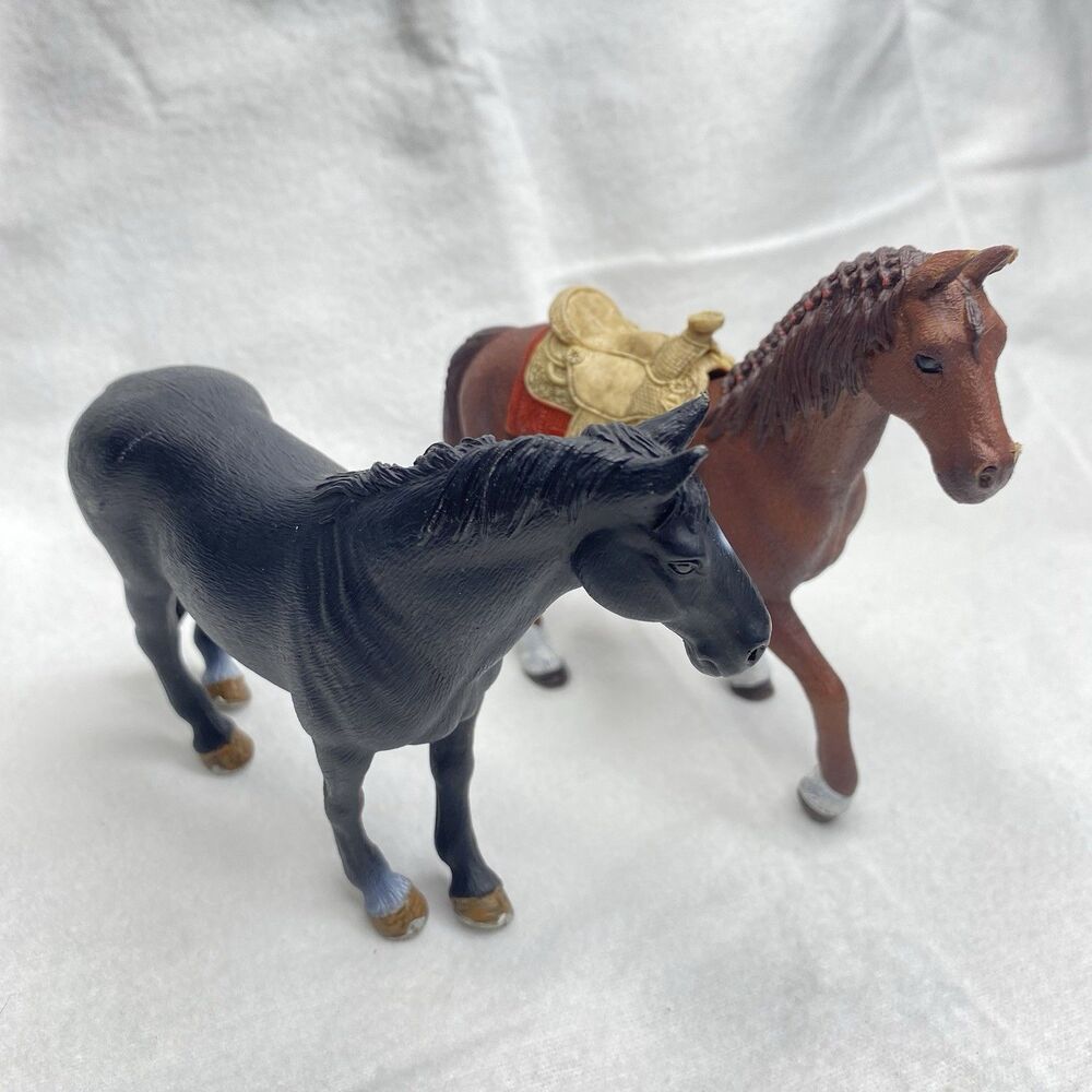 Schleich Horse Lot Retired Black Hanoverian Stallion 72096 2008 Morgan Mare 2018